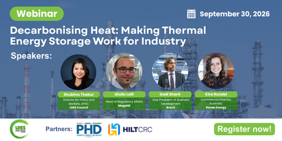 LDES Council Webinar: Decarbonising Heat: Making Thermal Energy Storage Work for Industry